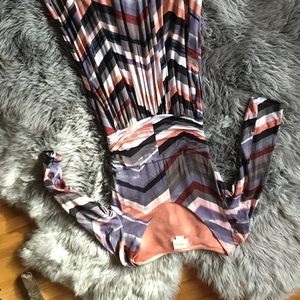 MAUVE multi colored long striped dress (small)